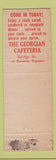 Matchbook Cover - Georgian Cafeteria Springfield MA