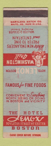 Matchbook Cover - Hotel Lenox Boston MA