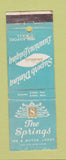 Matchbook Cover - The Springs Inn Motor Lodge New Ashford MA WEAR