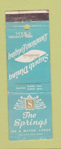 Matchbook Cover - The Springs Inn Motor Lodge New Ashford MA WEAR