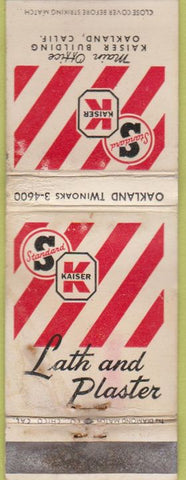 Matchbook Cover - Standard Kaiser Oakland CA Plaster POOR