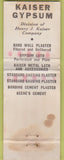 Matchbook Cover - Standard Kaiser Oakland CA Plaster POOR
