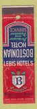 Matchbook Cover - Lebis Hotels Bostonian Hotel Boston MA
