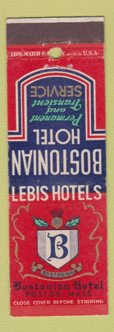 Matchbook Cover - Lebis Hotels Bostonian Hotel Boston MA