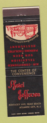 Matchbook Cover - Hotel Jefferson Atlantic City NJ