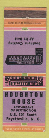 Matchbook Cover - Houghton House Fayetteville NC Texaco oil gas WEAR