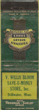 Matchbook Cover - Freidman Shelby Shoes Stillwater MN POOR