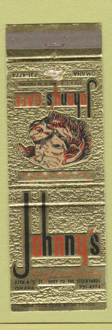Matchbook Cover - Johnny's Restaurant Omaha NE cow