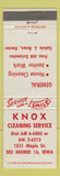 Matchbook Cover - Knox Cleaning Service Des Moines IA