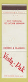 Matchbook Cover - Vista Pak Midwest Biscuit Cookies Crackers Burlington IA WEAR