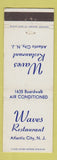 Matchbook Cover - Waves Restaurant Atlantic City NJ
