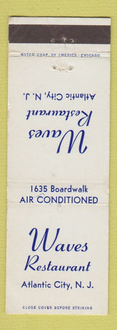 Matchbook Cover - Waves Restaurant Atlantic City NJ