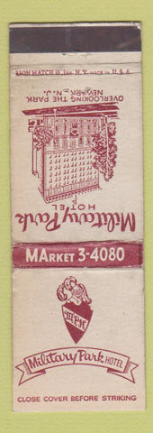 Matchbook Cover - Military Park Hotel Newark NJ WEAR
