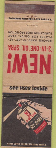 Matchbook Cover - 3 in 1 Spray Oil lubrication