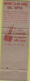 Matchbook Cover - 3 in 1 Spray Oil lubrication