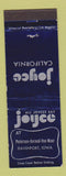 Matchbook Cover - Joyce California Clothes? Davenport IA