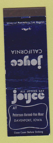Matchbook Cover - Joyce California Clothes? Davenport IA