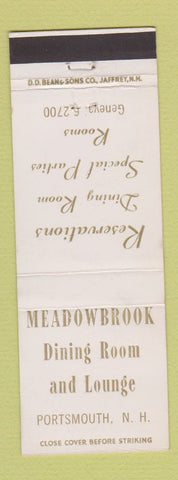 Matchbook Cover - Meadowbrook Dining Room Portsmouth NH
