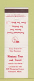 Matchbook Cover - Montana Tour and Travel Kalispell MT