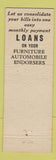 Matchbook Cover - 4 Way Finance Loans Birmingham AL