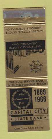 Matchbook Cover - Capital City State Bank Des Moines IA
