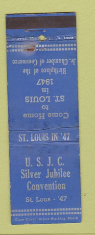 Matchbook Cover - USJC Silver Jubilee St Louis MO 1947 WORN