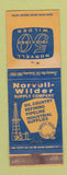 Matchbook Cover - Norvell Wilder Supply Oil Field WEAR