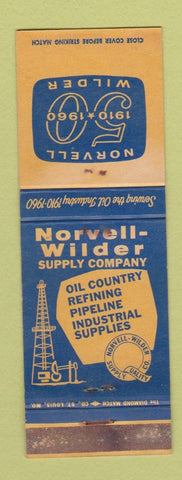 Matchbook Cover - Norvell Wilder Supply Oil Field WEAR