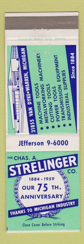 Matchbook Cover - Strelinger Machine Tool Warren MI 1959
