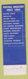 Matchbook Cover - Strelinger Machine Tool Warren MI 1959