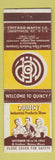 Matchbook Cover - Quincy Industrial Products Show Quincy IL Centre Fibre 1953