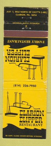 Matchbook Cover - Clarion Clipper Restaurant Clarion PA WEAR