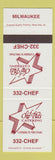 Matchbook Cover - Chef Pat's Catering Milwaukee WI