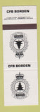 Matchbook Cover - Borden CFB E Principio Canada