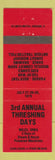 Matchbook Cover - 3rd Annual Threshing Days Miles IA