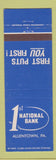 Matchbook Cover - 1st National Bank Allentown PA