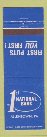 Matchbook Cover - 1st National Bank Allentown PA