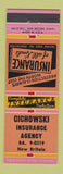 Matchbook Cover - Cichowski Insurance Agency New Britain CT