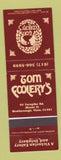 Matchbook Cover - Tom Foolery's Westborough MA
