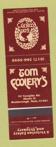 Matchbook Cover - Tom Foolery's Westborough MA