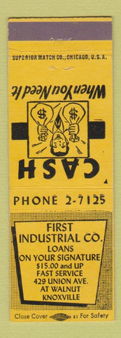 Matchbook Cover - First Industrial Loans Knoxville TN