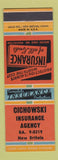 Matchbook Cover - Cichowski Insurance Agency New Britain CT