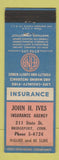 Matchbook Cover - Aetna Insurance John Ives Bridgeport CT