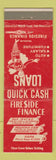 Matchbook Cover - Fireside Finance Loans Napa Mountain View San Mateo CA