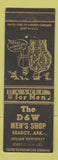 Matchbook Cover - D&W Men's Shop clothes Searcy AR