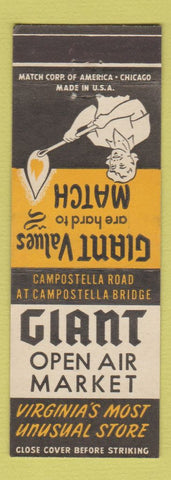 Matchbook Cover - Giant Open Air Market Norfolk VA grocery