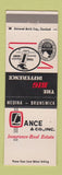 Matchbook Cover - Lance Insurance Real Estate Medina Brunswick OH