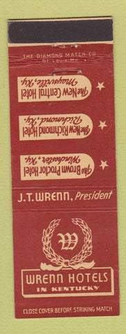 Matchbook Cover - Wrenn Hotels Richmond Maysville Winchester KY