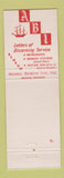 Matchbook Cover - Admiral Benbow Inn Memphis Nashville TN Natchez AL Houston