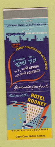 Matchbook Cover - Hotel Rodney Wilmington DE